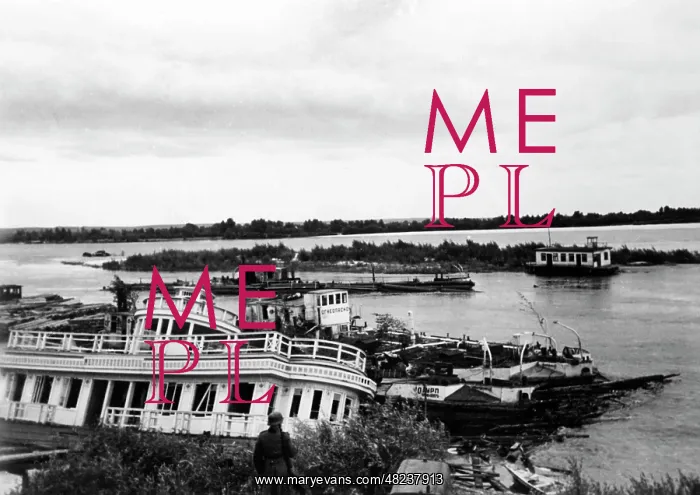 : Destroyed ships on the Dnieper, 1941 : Destroyed ships on the Dnieper, 1941