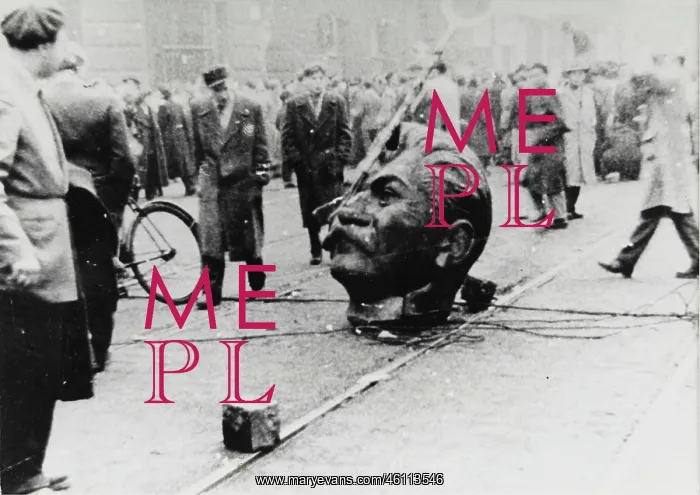 : Destroyed Stalin monument in Budapest at the Hungarian R : Destroyed Stalin monument in Budapest at the Hungarian R