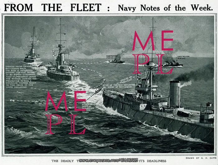 : Destroyer at target practice by G. H. Davis : Destroyer at target practice by G. H. Davis