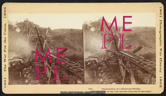 : Destruction of a railroad bridge : Destruction of a railroad bridge