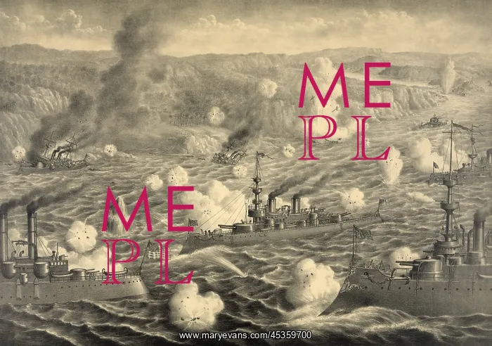 : Destruction of Spanish fleet after it left Santiago : Destruction of Spanish fleet after it left Santiago