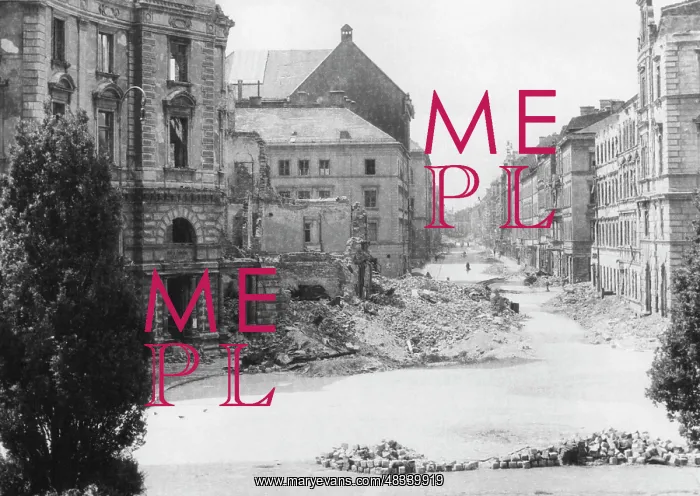 : Destructions in the Munich city center after : Destructions in the Munich city center after