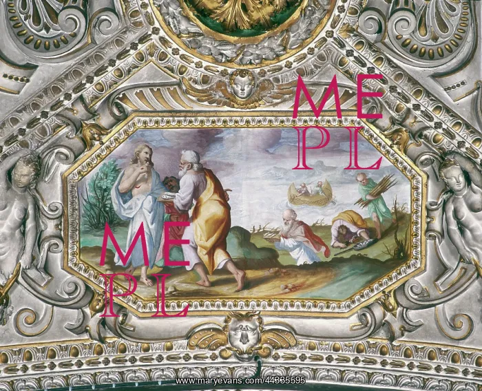 : Detail, frescoed vault with the : Detail, frescoed vault with the