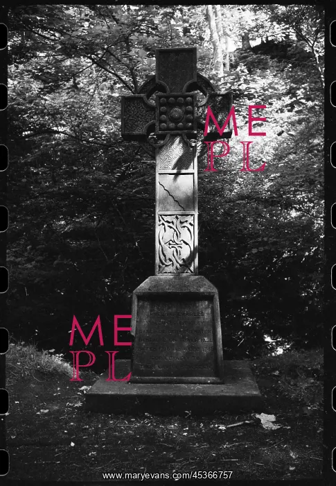 : A detailed view of a celtic-style memorial cross : A detailed view of a celtic-style memorial cross