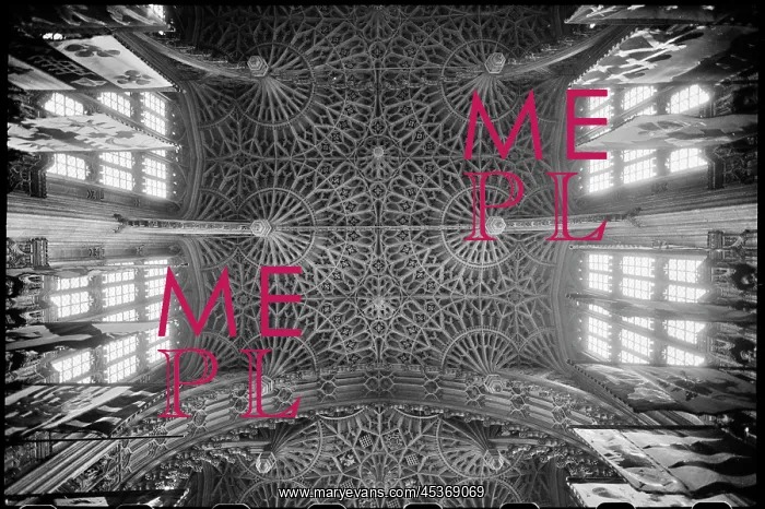 : A detailed view of the fan-vault ceiling in the : A detailed view of the fan-vault ceiling in the