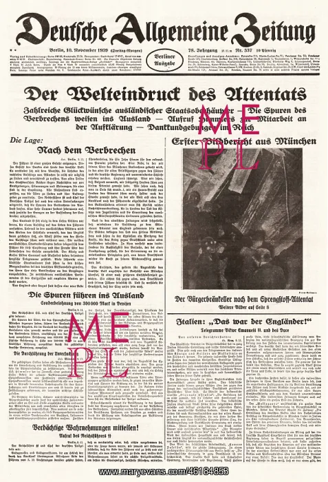 : Deutsche Algemeine Zeitung Assassination attempt on Hitler : Deutsche Algemeine Zeitung Assassination attempt on Hitler