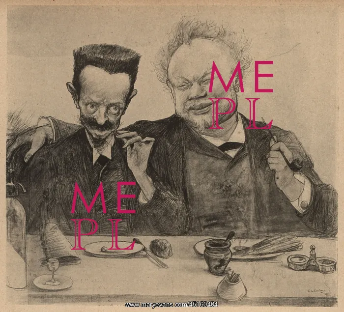 : Deux Amis. A group portrait sketch of two friends : Deux Amis. A group portrait sketch of two friends