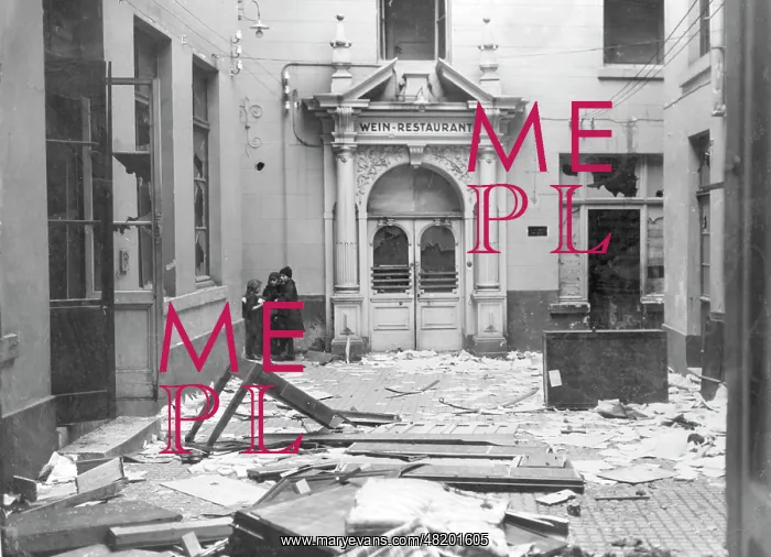 : Devastated house in Aachen after the withdrawal of the separ : Devastated house in Aachen after the withdrawal of the separ