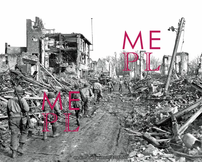 : Devastation at Julich, Germany, WW2 : Devastation at Julich, Germany, WW2