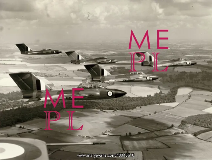 : Five development Gloster Javelins in the air : Five development Gloster Javelins in the air