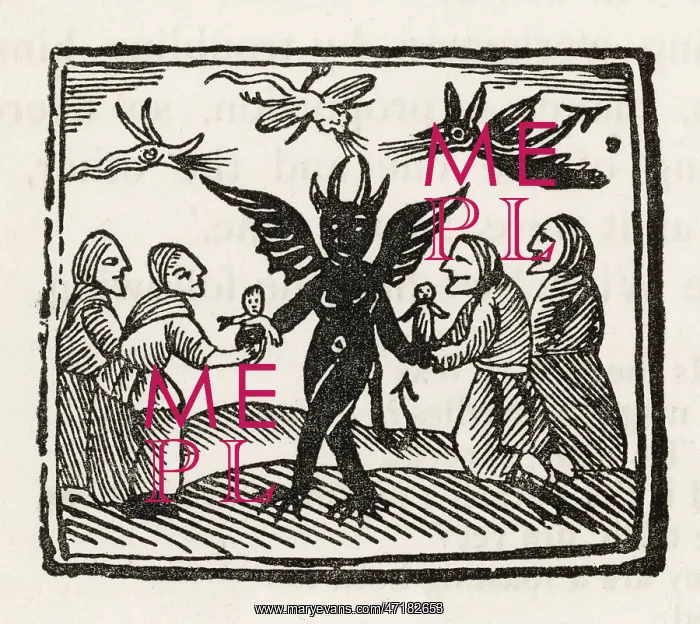 : Devil dancing with worshippers at Sabbat : Devil dancing with worshippers at Sabbat