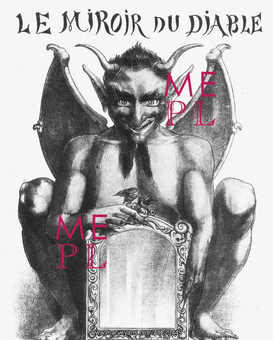 : Devil. This devil illustration entitled The Devil's Mirror is the cover of a game box : Devil. This devil illustration entitled The Devil's Mirror is the cover of a game box