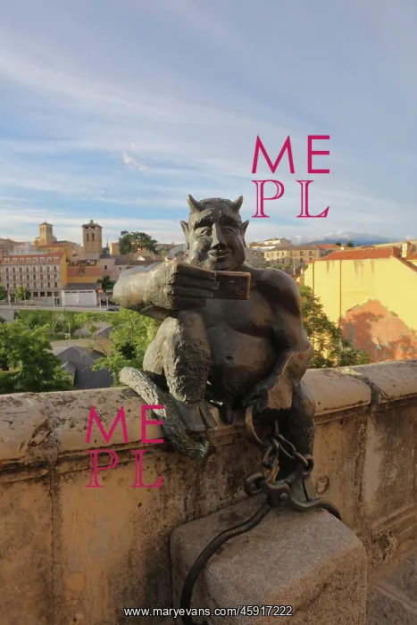 : Devil statue, Segovia, Castile and Leon, Spain : Devil statue, Segovia, Castile and Leon, Spain
