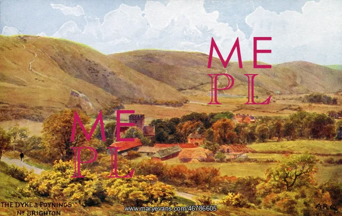 : Devil's Dyke and the small village of Poynings, nr. Brighton : Devil's Dyke and the small village of Poynings, nr. Brighton