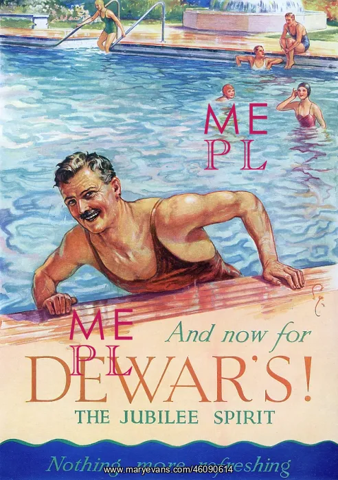 : Dewar's whisky advertisement - swimming pool : Dewar's whisky advertisement - swimming pool