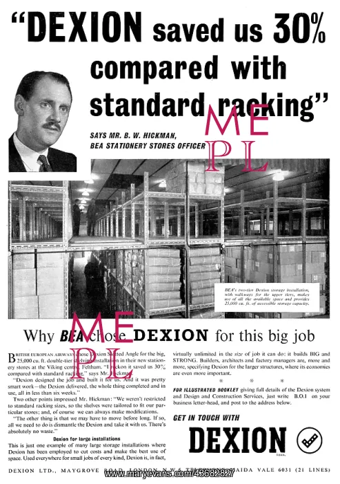 : Dexion Storage Racking System 1957 : Dexion Storage Racking System 1957