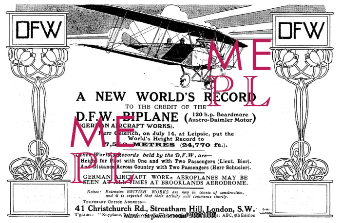 : The DFW Biplane (120 HP Beardmore Austro-Daimler Motor) : The DFW Biplane (120 HP Beardmore Austro-Daimler Motor)