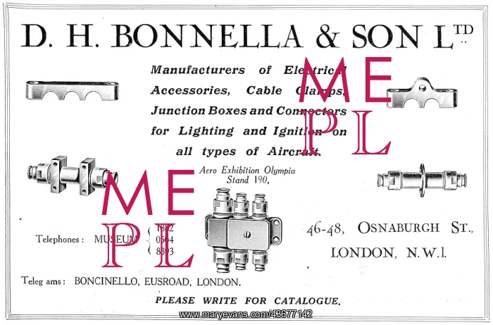 : D.H.Bonella Electrical Equipment For Aircraft : D.H.Bonella Electrical Equipment For Aircraft