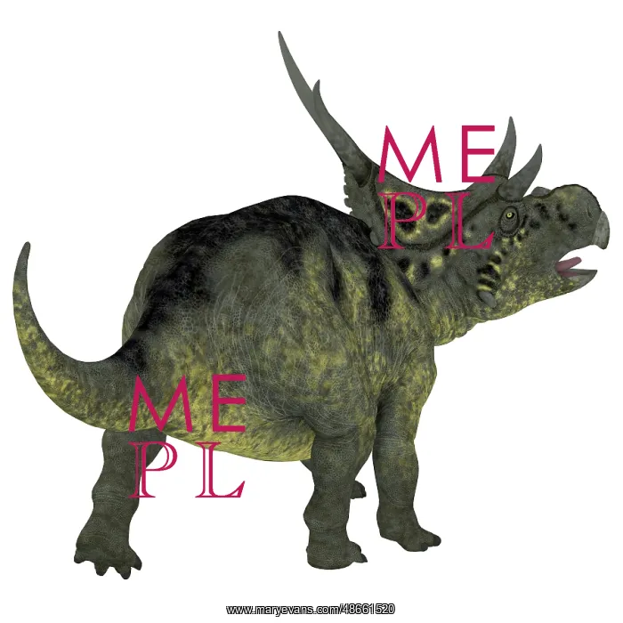 : Diabloceratops dinosaur, white background : Diabloceratops dinosaur, white background