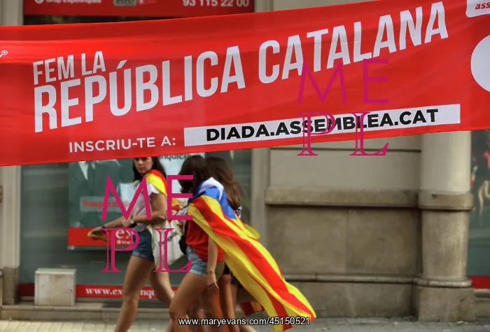 : Diada celebrations 2018, Barcelona, Catalonia, Spain : Diada celebrations 2018, Barcelona, Catalonia, Spain