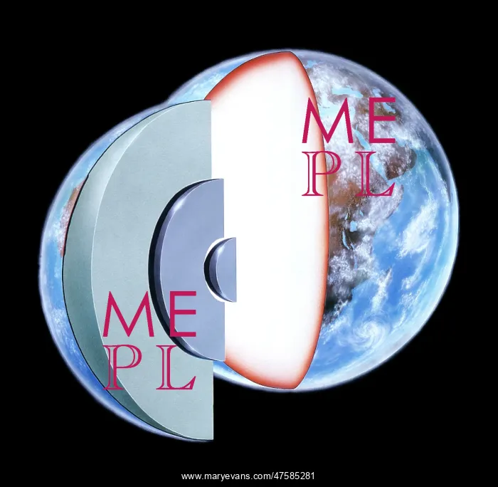 : Diagram showing the Earth's interior : Diagram showing the Earth's interior