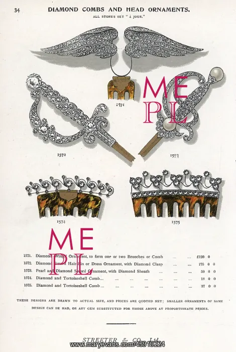 : Diamond combs and head ornaments : Diamond combs and head ornaments