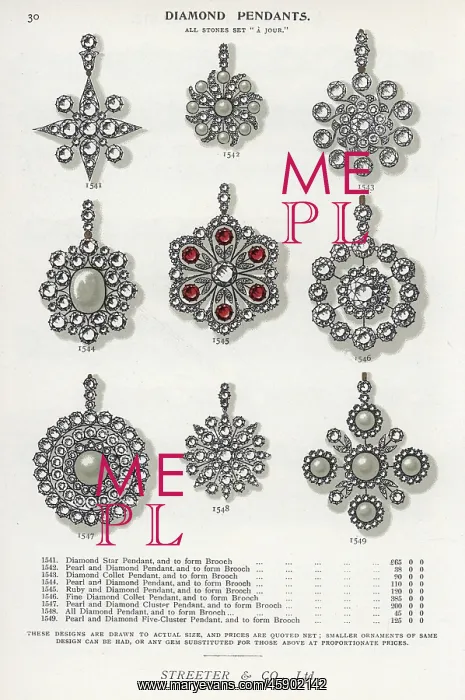 : Diamond pendants and brooches with pearl and ruby : Diamond pendants and brooches with pearl and ruby
