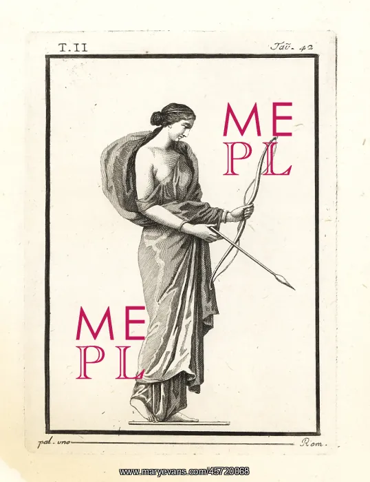 : Diana the huntress with her bow and arrow : Diana the huntress with her bow and arrow