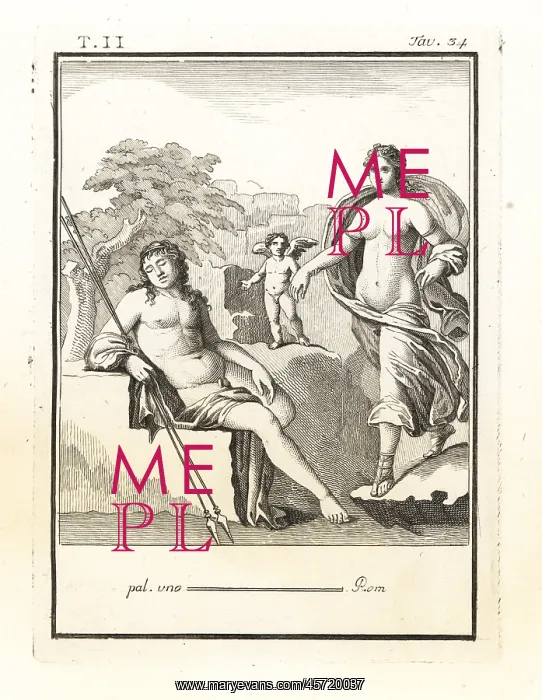 : Diana led by Amore (cupid) falls in love with : Diana led by Amore (cupid) falls in love with
