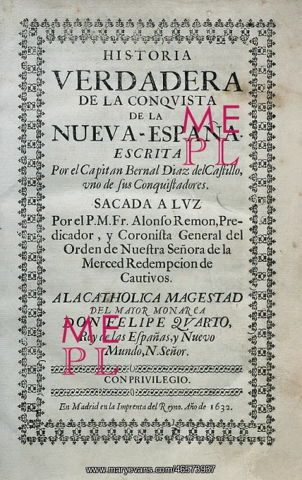 : DIAZ DEL CASTILLO, Bernal (1496-1584). Spanish conquistador : DIAZ DEL CASTILLO, Bernal (1496-1584). Spanish conquistador