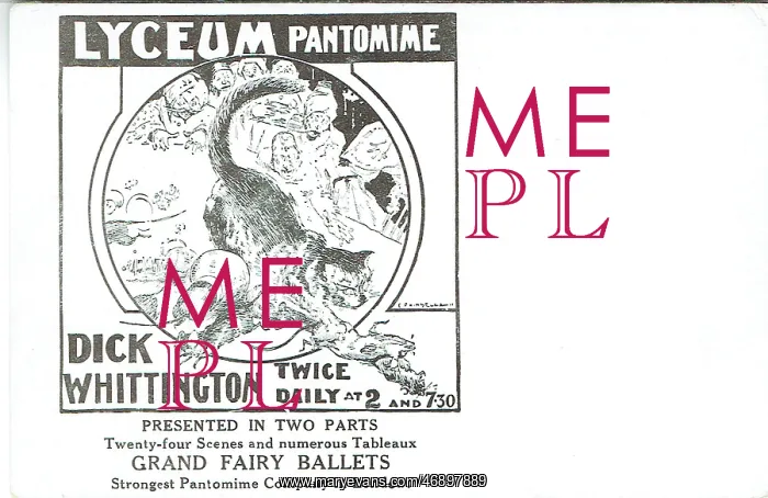 : Dick Whittington. Lyceum Theatre. Artist E. P. Kinsella : Dick Whittington. Lyceum Theatre. Artist E. P. Kinsella