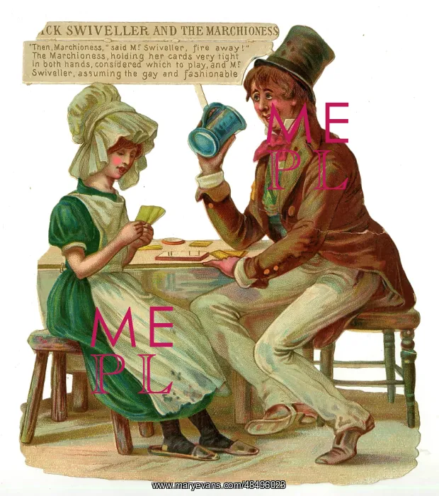 : Dickens scrap - Dick Swiveller and the Marchioness : Dickens scrap - Dick Swiveller and the Marchioness