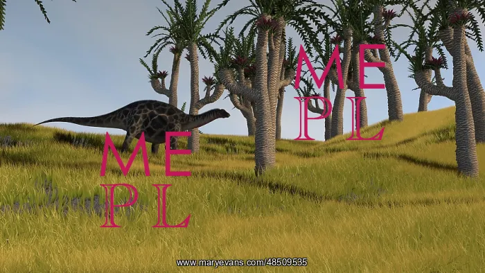 : Dicraeosaurus in a savanna landscape : Dicraeosaurus in a savanna landscape