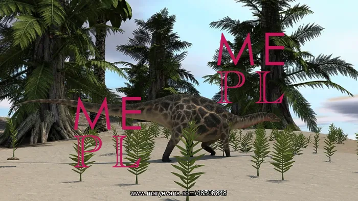 : Dicraeosaurus walking through a desert environment : Dicraeosaurus walking through a desert environment