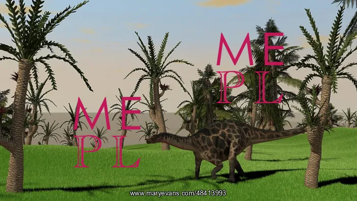 : Dicraeosaurus walking across an open field : Dicraeosaurus walking across an open field