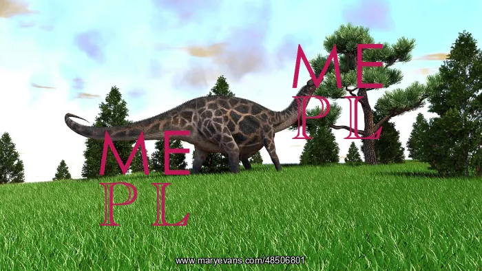: Dicraeosaurus walking in an open field : Dicraeosaurus walking in an open field