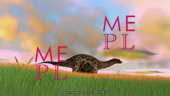  : Dicraeosaurus walking across prehistoric grasslands