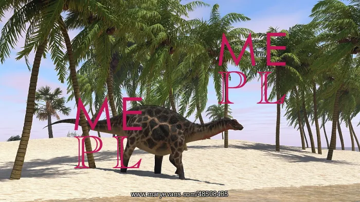 : Dicraeosaurus walking along the shoreline : Dicraeosaurus walking along the shoreline