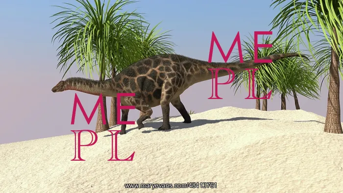 : Dicraeosaurus walking in a tropical environment : Dicraeosaurus walking in a tropical environment