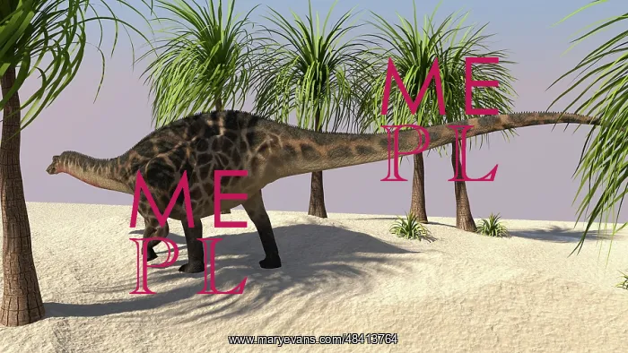 : Dicraeosaurus walking in a tropical environment : Dicraeosaurus walking in a tropical environment