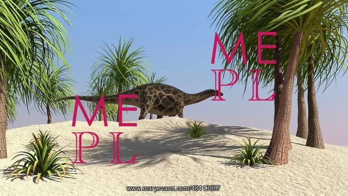 : Dicraeosaurus walking in a tropical environment : Dicraeosaurus walking in a tropical environment