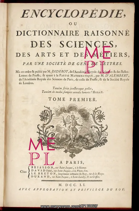  : DIDEROT / TITLE PAGE / 1751