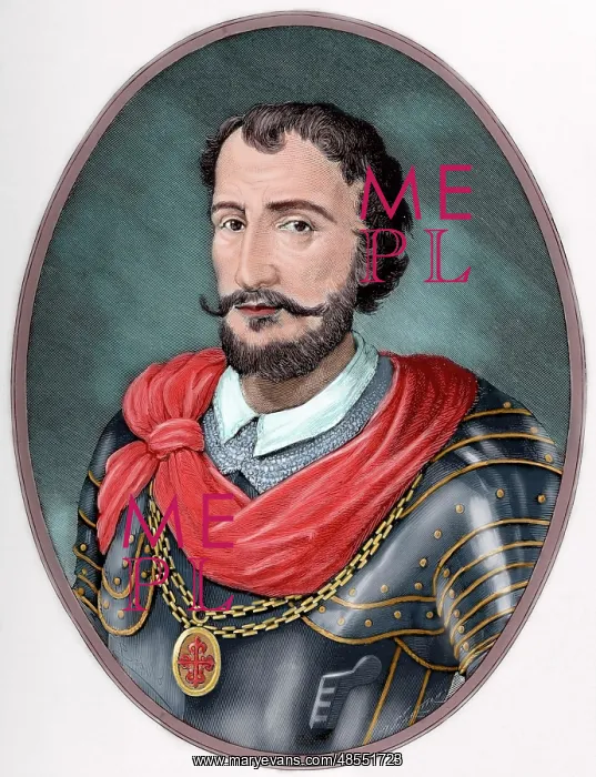 : Diego Hurtado de Mendoza (1503-1575). Engraving. Colored : Diego Hurtado de Mendoza (1503-1575). Engraving. Colored