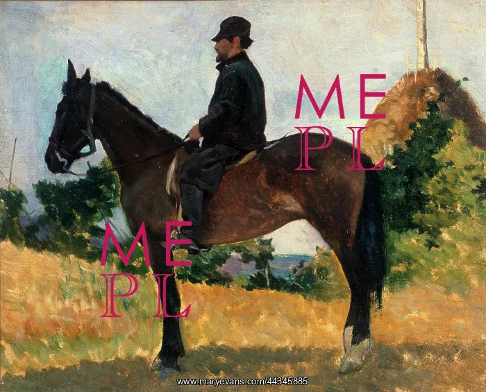 : Diego Martelli on horseback: by : Diego Martelli on horseback: by