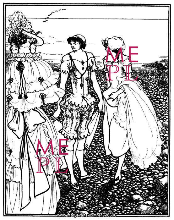: On Dieppe Beach (the Bathers) by Aubrey Beardsley : On Dieppe Beach (the Bathers) by Aubrey Beardsley