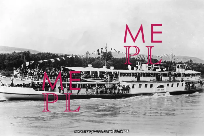 : Diesel powered ship on the Danube, 1939 : Diesel powered ship on the Danube, 1939