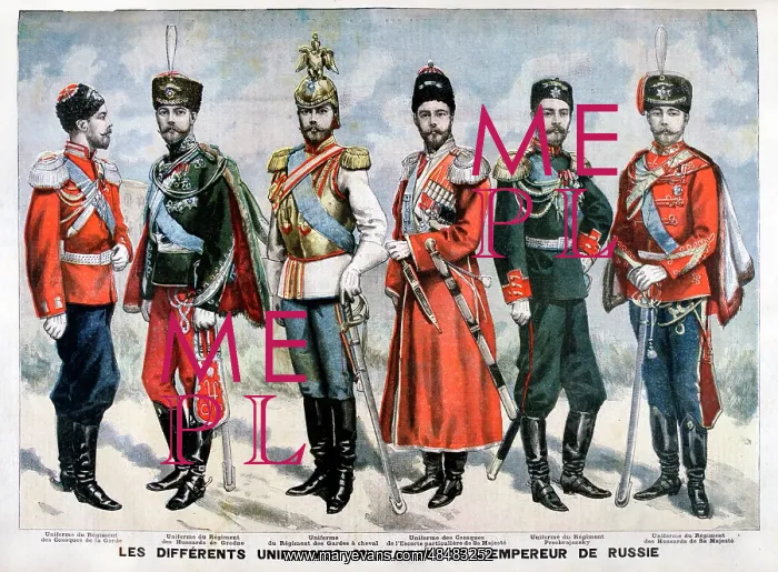 : Different uniforms worn by Tsar Nicholas II of : Different uniforms worn by Tsar Nicholas II of