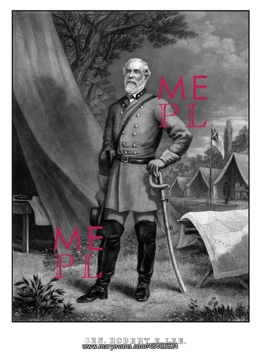 : Digitally restored Civil War artwork of General : Digitally restored Civil War artwork of General