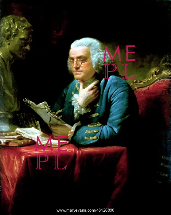  : Digitally restored vector painting of Benjamin Franklin