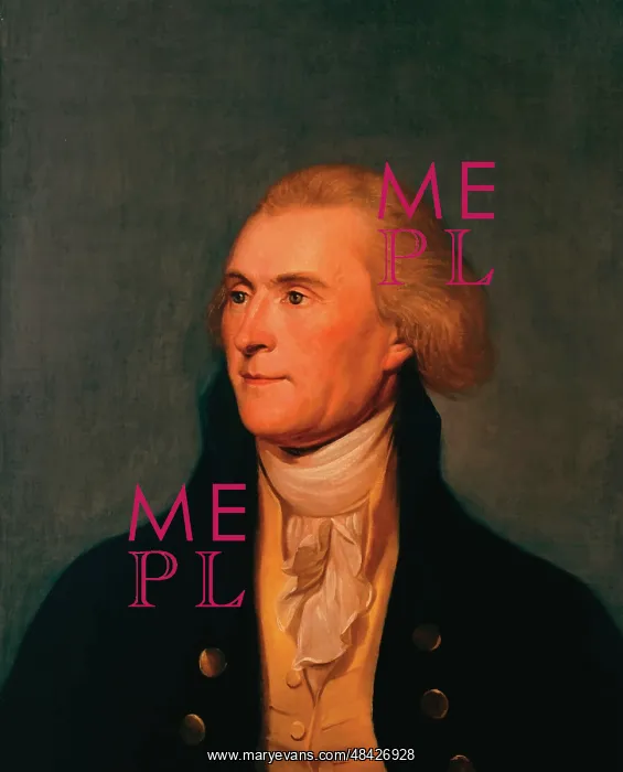 : Digitally restored vector painting of Thomas Jefferson : Digitally restored vector painting of Thomas Jefferson